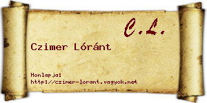 Czimer Lóránt névjegykártya